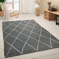Paco Home Teppich "Skive 685", grau (anthrazit), B:120cm H:13mm L:170cm, Jute, Teppiche, Teppich, handgeflochten, Rauten Muster, Naturfaser, auch als Läufer