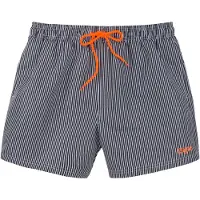 Buffalo Badeshorts , Herren, Gr. M (50), N-Gr, schwarz-weiß (schwarz, weiß), Microfaser, Microfaser, Polyester, Recycling-Polyester, gestreift, Badehosen Badeshorts, in feinem Streifenlook