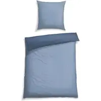 Schiesser Bettwäscheset Silva | Strickoptik | Renforcé | 2-teilig | 100% Baumwolle | Angenehm weich & glatt | YKK-Reißverschluss | 135x200 cm + 80x80 cm | Blau