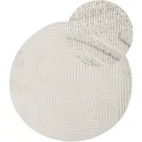 Carpetfine Teppich "Holly 4 - Soft Touch Microfaser Teppich", beige, H:12mm Ø:200cm, Polyester, Teppiche, Teppich, Boho Scandi, weiche dichte getuftete Hoch-Tief-Struktur, Wohnzimmer