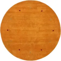 Carpetfine Wollteppich "Gabbeh Uni", rund, 15 mm Höhe, reine Wolle handgewebt, Gabbeh Tiermotiv warmes Raumklima viele Größen