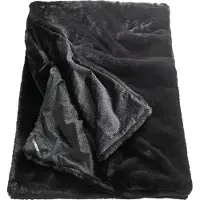 Sportalm Wohndecke KITZBÜHEL "Moscow Mule Fur", schwarz (schwarz, schwarz, anthrazit), B:130cm L:170cm, Polyester, Wohndecken, Wohndecke, aus weichem Kunstfell, Kuscheldecke