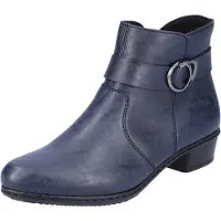 Rieker Stiefelette , Damen, Gr. 38, blau, Lederimitat, Schuhe Stiefelette, mit hübscher Zierschnalle, schmale Form