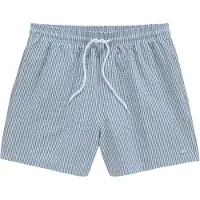 Venice beach Badeshorts , Herren, Gr. M (50), N-Gr, grün (grün, weiß), Polyester, gestreift, Badehosen Badeshorts, mit Seersucker-Effekt