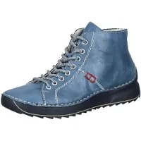 Rieker Schnürboots , Damen, Gr. 39, Textil, blau (royalblau), Lederimitat, Schuhe Schnürboots, mit Ziernähten, Topseller