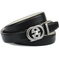 Anthoni Crown Ledergürtel Eleganter Klassiker in schwarz mit Glitzersteinen