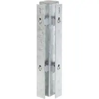 GAH Alberts Eckpfosten ALBERTS, grau (feuerverzinkt), B:6cm H:225cm T:4cm, Stahl, Zaunpfosten, Eckpfosten, 60x60 mm für Doppelstabmattenzaun, 225 cm, mit Flacheisen