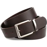 Anthoni Crown Ledergürtel , Herren, Gr. 110, braun, Leder, unifarben, Gürtel Ledergürtel, 3,5 cm breiter Casual-Vollledergürtel