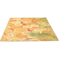 Sansibar Teppich "Rantum Beach 001", orange, B:60cm H:5mm L:100cm, Polypropylen, Teppiche, Teppich, Flachgewebe, modernes Sommer Design, Outdoor geeignet, auch in rund