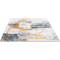 Sansibar 1100000002199 "Keitum 012", bunt (goldfarben, multi), B:190cm H:3mm L:280cm, Polyester, Teppiche, 1100000002199, Flachgewebe, modernes Design, Motiv Sylt & gekreuzte Säbel