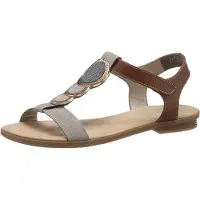 Rieker Riemchensandale, Sommerschuh, Sandalette, Blockabsatz, mit angesagtem Schmuckelement