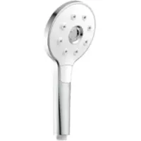 Schutte Handbrause SCHÜTTE "PERUZZI", weiß (chrom, weiß), B:12cm H:26cm, Duschköpfe, Handbrause, 3-fach verstellbar mit Booststrahl / Antikalk / wassersparend