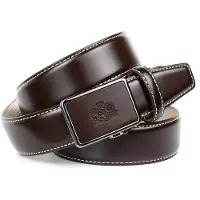 Anthoni Crown Ledergürtel , Herren, Gr. 105, braun, Leder, unifarben, Gürtel Ledergürtel, mit Kontrast Stitching