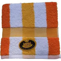 Gozze Handtücher GÖZZE "New York", orange (orange, weiß), B:50cm L:100cm, Walkfrottee, Obermaterial: 100% Baumwolle, Handtücher, Handtücher, im Set, gestreift, mit Bordüre