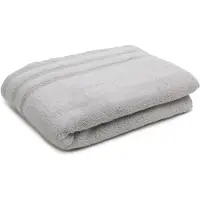 Gozze Badetuch GÖZZE "Monaco", grau (silbergrau), B:70cm L:140cm, Walkfrottier, Obermaterial: 100% Baumwolle, Handtücher, Badetuch, Uni Farben, mit gewellter Bordüre, reine Baumwolle