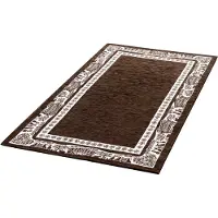 Gino Falcone Teppich "Vintages Corji" Gr. 2, braun, B:80cm H:5mm L:150cm, Baumwolle, Chenille, Kunstfaser, Teppiche, Teppich, dekoratives Alpenmotiv in der Bordüre