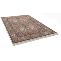 Theko Orientteppich "Benares Bachtiari, handgeknüpft" Gr. 1, braun (braun, creme), B:60cm H:12mm L:90cm, Schurwolle, Teppiche, Orientteppich, reine Wolle, mit Fransen, Wohnzimmer