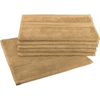 Dyckhoff Gaestehandtuecher "Siena", braun (mandel), B:30cm L:50cm, Frottier, Obermaterial: 100% Baumwolle, Handtücher, Gaestehandtuecher, mit Bordüre