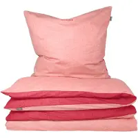 Schiesser Bettwäscheset Doubleface | Unifarben | Renforcé | 2-teilig | 100% Baumwolle | Angenehm weich & glatt | YKK-Reißverschluss | 155x220 cm + 80x80 cm | Rosa