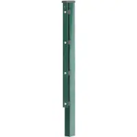 Alberts Zaunpfosten Doppelstabmattenzaun inkl. Flacheisen, grün RAL 6005 zum Einbetonieren, Länge: 2000 mm für Mattenhöhe: 1400 mm Pfostenstärke: 60 x 40 mm