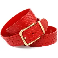 Anthoni Crown Ledergürtel , Damen, Gr. 105, rot, Rindsleder, Gürtel Ledergürtel