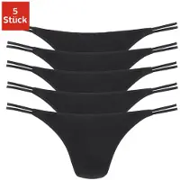 Vivance String , Damen, Gr. 32/34, Single Jersey, schwarz, Single Jersey, Obermaterial: 95% Baumwolle, 5% Elasthan, unifarben, körpernah, Unterhosen String, aus elastischer Baumwolle, Topseller
