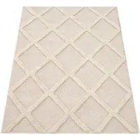 Paco Home Hochflor-Teppich "Genua 745", rechteckig, 34 mm Höhe, Uni-Farben, Hoch-Tief Effekt, modernes Design, Rauten, weicher Flor