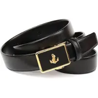 Anthoni Crown Ledergürtel , Herren, Gr. 105, schwarz, Leder, unifarben, Gürtel Ledergürtel, Ledergürtel mit goldfarbenem Anker-Logo