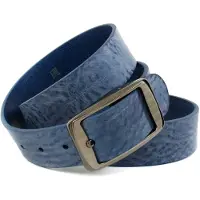 Anthoni Crown Ledergürtel , Damen, Gr. 100, blau, Rindsleder, unifarben, Gürtel Ledergürtel, mit Vintage Effekt