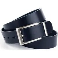 Anthoni Crown Ledergürtel , Herren, Gr. 100, blau, Leder, unifarben, Gürtel Ledergürtel, 3,5 cm Casual-Vollledergürtel