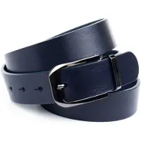 Anthoni Crown Ledergürtel , Herren, Gr. 105, blau, Leder, unifarben, Gürtel Ledergürtel, 3,5 cm breiter Casual-Vollledergürtel