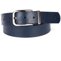 Anthoni Crown Ledergürtel , Herren, Gr. 85, blau, Leder, unifarben, Gürtel Ledergürtel, 3,5 cm breiter Vollledergürtel