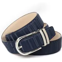 Anthoni Crown Ledergürtel , Damen, Gr. 75, blau (dunkelblau), Rindsleder, unifarben, Gürtel Ledergürtel, mit filigraner silberfarbener Dornschließe