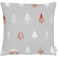Apelt Dekokissen "5825", grau (grau, rot, bedruckt), B:40cm L:40cm, Baumwolle, Polyester, Dekokissen_Sitzkissen_Kissenhüllen, Dekokissen