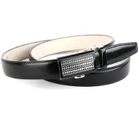 Anthoni Crown Ledergürtel , Damen, Gr. 110, schwarz, Leder, unifarben, Gürtel Ledergürtel, Schmaler Business-Ledergürtel