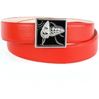 Anthoni Crown Ledergürtel , Damen, Gr. 105, rot, Leder, unifarben, Gürtel Ledergürtel, mit handgefertigter Glasur-Schließe