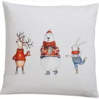 Casatex Kissenhüllen "Funny animals, Weihnachtsdeko", bunt (weiß, bunt), B:40cm L:40cm, Baumwolle, Obermaterial: 100% Baumwolle, Kissenbezüge, Kissenhüllen