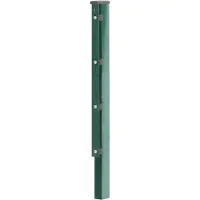 Alberts Zaunpfosten ALBERTS, grün, B:6cm H:120cm T:4cm, Stahl, Zaunpfosten, Zaunpfosten, 60x40 mm für Doppelstabmattenzaun, 120 cm, mit Flacheisen
