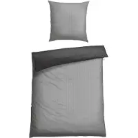 Schiesser Bettwäscheset Silva | Strickoptik | Renforcé | 2-teilig | 100% Baumwolle | Angenehm weich & glatt | YKK-Reißverschluss | 155x220 cm + 80x80 cm | Grau