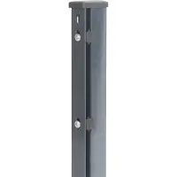 GAH Alberts Zaunpfosten ALBERTS, grau (anthrazit), B:6cm H:240cm T:4cm, Stahl, Zaunpfosten, Zaunpfosten, 60x40 mm für Doppelstabmattenzaun, 240 cm, mit Flacheisen