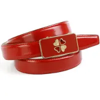 Anthoni Crown Ledergürtel , Damen, Gr. 95, rot, Leder, unifarben, Gürtel Ledergürtel, Damengürtel mit filigraner Glas-Schließe