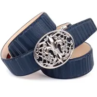 Anthoni Crown Ledergürtel , Damen, Gr. 105, blau (dunkelblau), Rindsleder, Gürtel Ledergürtel