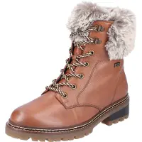 Remonte Winterboots "ELLE-Collection", Damen, Gr. 39, braun (braun, kombiniert), Leder, Textil, Schuhe Winterboots, mit Kontrastnaht