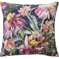 Done. Dekokissen DONE. "Peonies", bunt (bunt, bedruckt), B:45cm L:45cm, Obermaterial: 100% Polyester, Dekokissen_Sitzkissen_Kissenhüllen, Dekokissen, Vorderseite im Vintage-Look