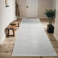 My Flair 1100000002199 "WOOLY DREAM", beige (naturweiß), B:80cm H:10mm L:250cm, Wolle, MÖBEL & ACCESSOIRES, Teppiche, 1100000002199, handgewebter Wendeteppich, Uni Farben, reine Wolle, Wohnzimmer