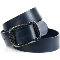 Anthoni Crown Ledergürtel , Damen, Gr. 100, blau, Leder, unifarben, Gürtel Ledergürtel, mit Oberflächennarbung