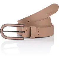Cinque Ledergürtel "PULA", Damen, Gr. 75, grau (taupe), Rindsleder, unifarben, Gürtel Ledergürtel, Logoprägung auf der Spitze