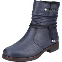 Rieker Winterstiefelette , Damen, Gr. 38, Warmfutter, blau, Lederimitat, Schuhe Winterstiefelette, mit gerafftem Schaft