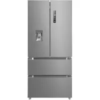Hanseatic French Door, Energieeffizienz: D, silber (schwarzes edelstahl), B:83,3cm H:189,8cm T:65,3cm, Kühlschränke, French Door