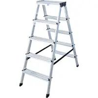 Krause Doppelleiter "MONTO Dopplo", silber (silberfarben), H:115cm, Aluminium, Leitern, Doppelleiter